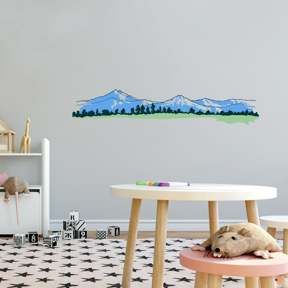 Mountain Wall Decal - Forest Wall Mural - Peel and Stick Mural for Home Living Room Bedroom Decor Vinyl Wall Sticker Self Adhesive-Size : 40" x 8"