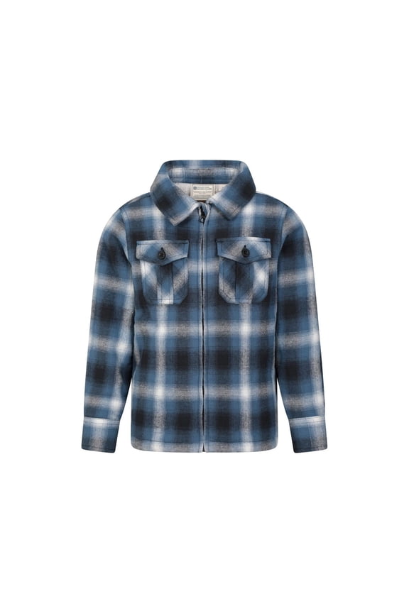 Boys/Girls Stream Checked Borg Lined Full Zip Shirt Jacket