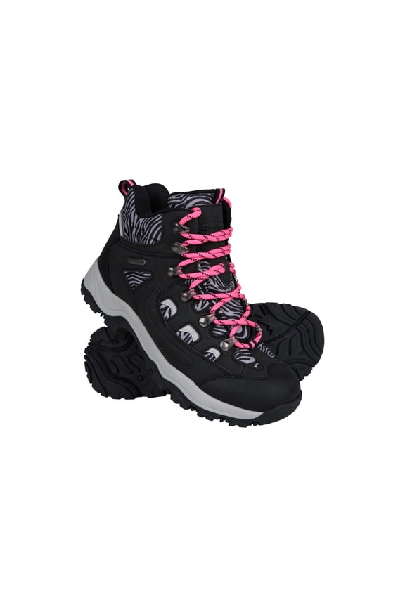 Womens Adventurer Leopard Print Faux Suede Waterproof Walking Boots