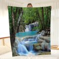 thumbnail image 1 of Mountain Waterfall Blanket Forest Trees Tropical Landscape Throw Gifts for Kids Girls Men Husband Wife Birthday Father''s Day Christmas Decor Soft Plush Throw Blanket Colorful 50"x60", 1 of 6