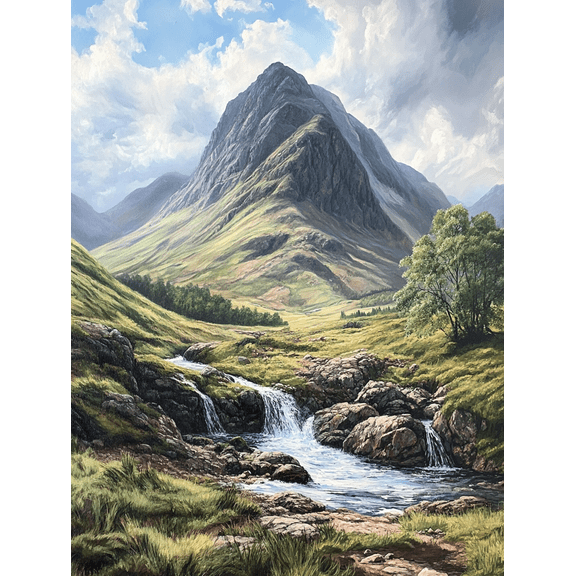 Mountain Waterfall Landscape Canvas Print/Wall ArtPerfect for Living RoomBedroomOfficeBathroomHotel Decoration