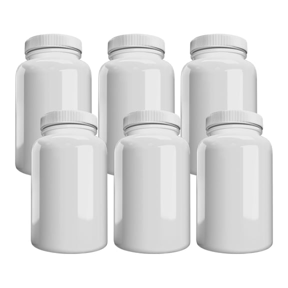 Mountain West Company White Pill Bottle with Lid, Storage, Plastic Container, 300 cc Capacity 6