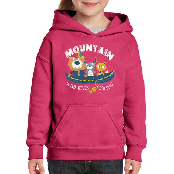 Mountain Wild River Animals Hoodie Juniors -Image by Shutterstock, Small