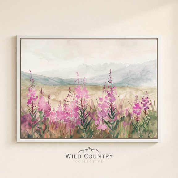 Mountain Wildflower Fireweed Meadow Rustic Guest Lodge Poster