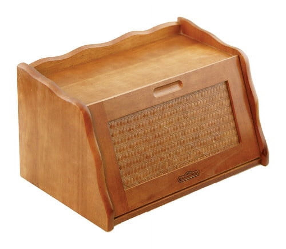 カントリーファニチャー　bread box Mountain Woods Furniture Wood Flip-Down Lid Bread Box - Walmart.com