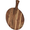 thumbnail image 1 of Mountain Woods Small Brown Round Acacia Wood Pizza Peel | Chop/Prep/Serve Board | Charcuterie Platter - 18" x 13" x 0.375", 1 of 5