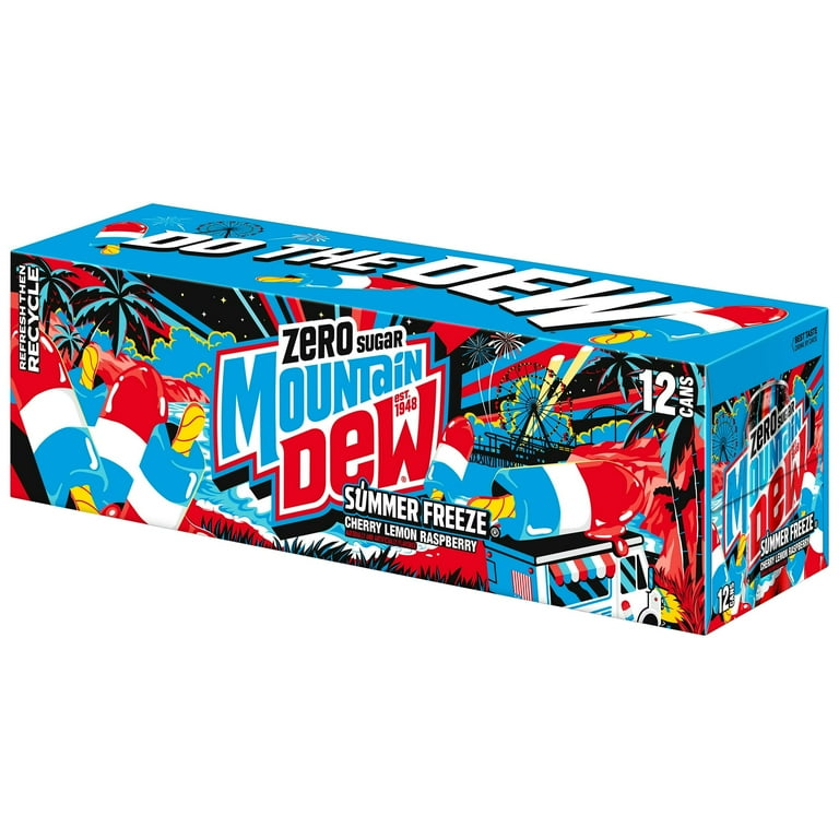 Mountain Dew Zero Sugar Soda, Summer Freeze Flavor, 12 Pack, 12 fl