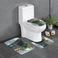 Mountain and river architecture art Memory Foam bathroom rug, bathroom