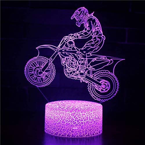 Mountain biking 3D Night Light,3D Illusion Lamp 16 Color Change Decor Lamp with Remote Control for Living Bed Room Bar Gift Toys - Gifts for Kids and Room Decor