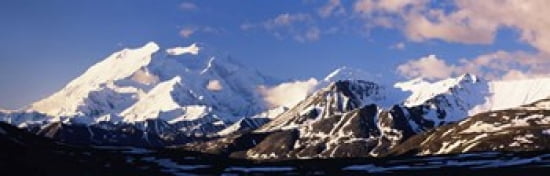 Mountain covered with snow Alaska Range Denali National Park Alaska USA Canvas Art - Panoramic Images (36 x 12)