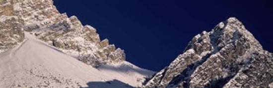 Mountain covered with snow Dolomites Cadore Province of Belluno Veneto Italy Canvas Art - Panoramic Images (36 x 12)