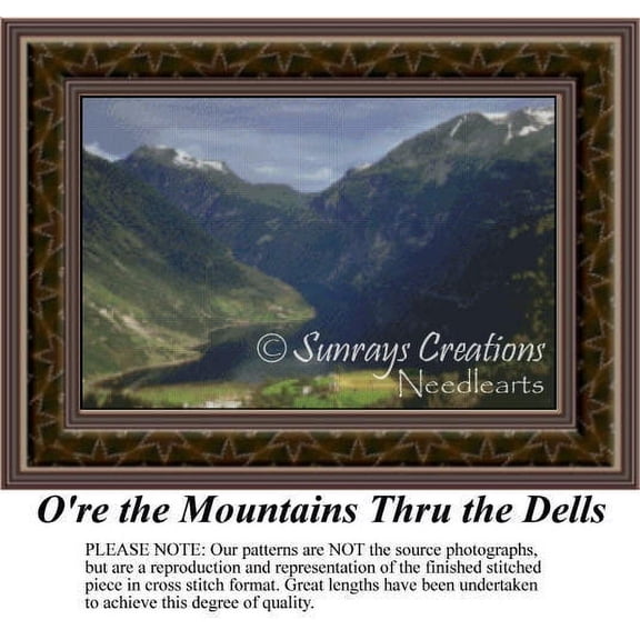 Mountain cross stitch pattern | O're the Mountains Thru the Dells (Pattern Only, You Provide The Floss and Fabric)