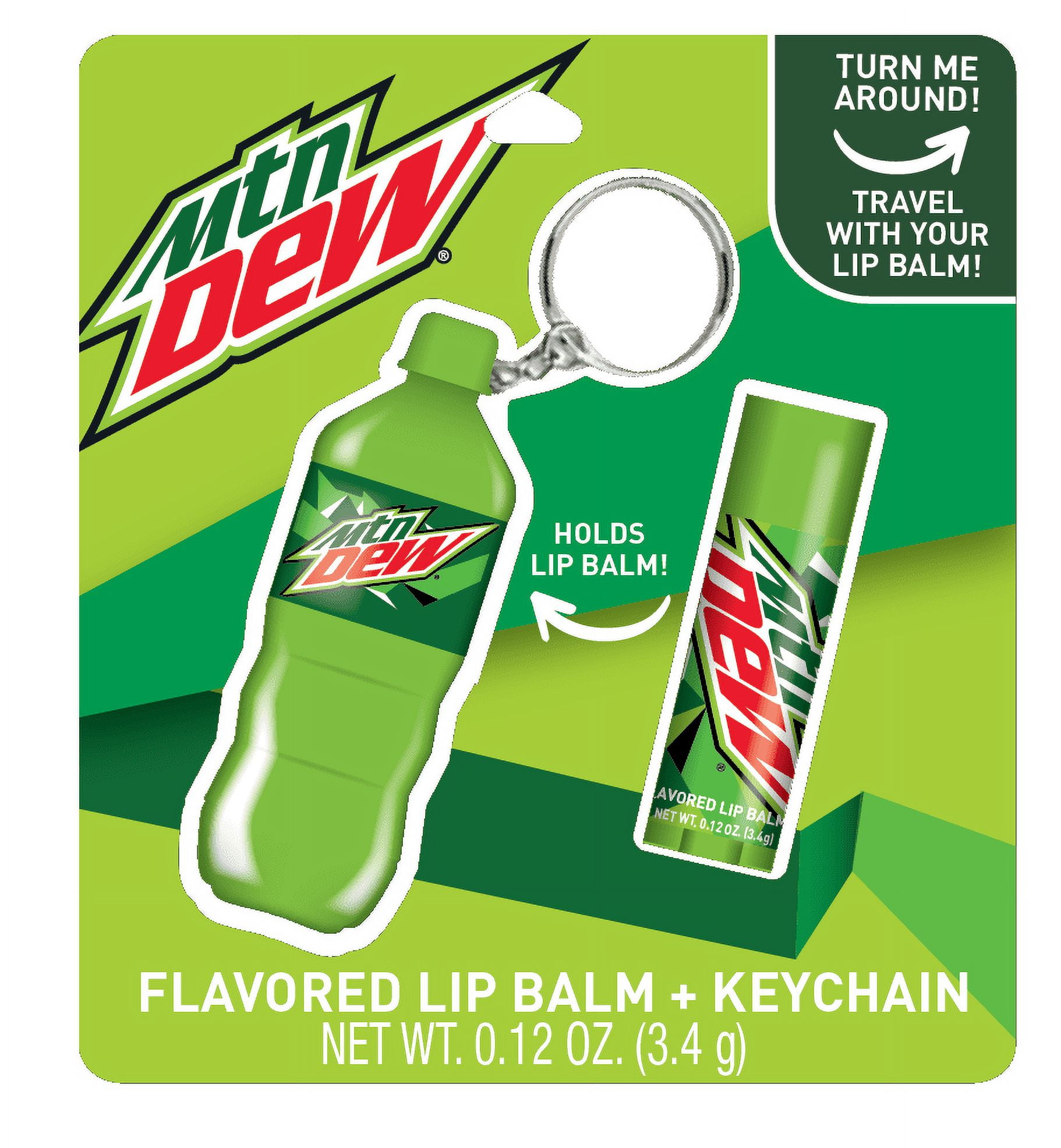 Mountain dew branded flavored Lip Balm with Lip balm holder. Clip on