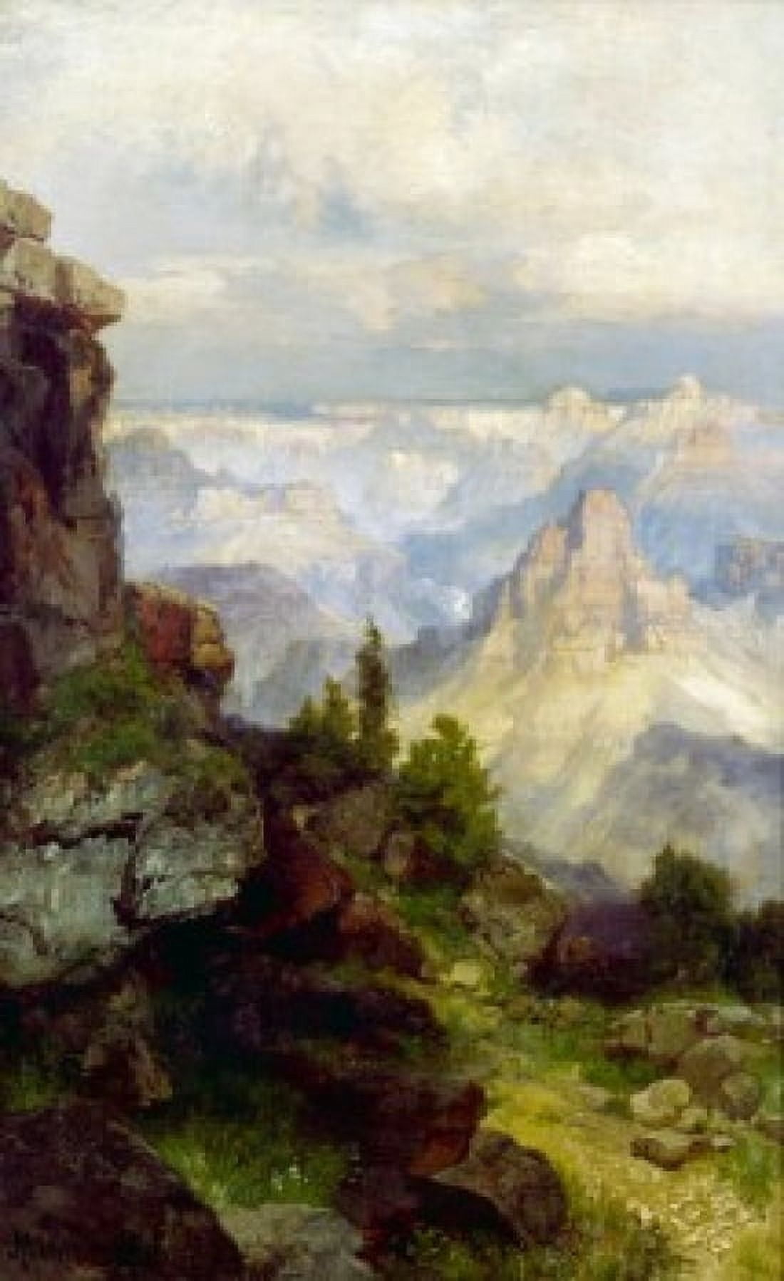 Mountain landscape painted image Canvas Art - (24 x 36)
