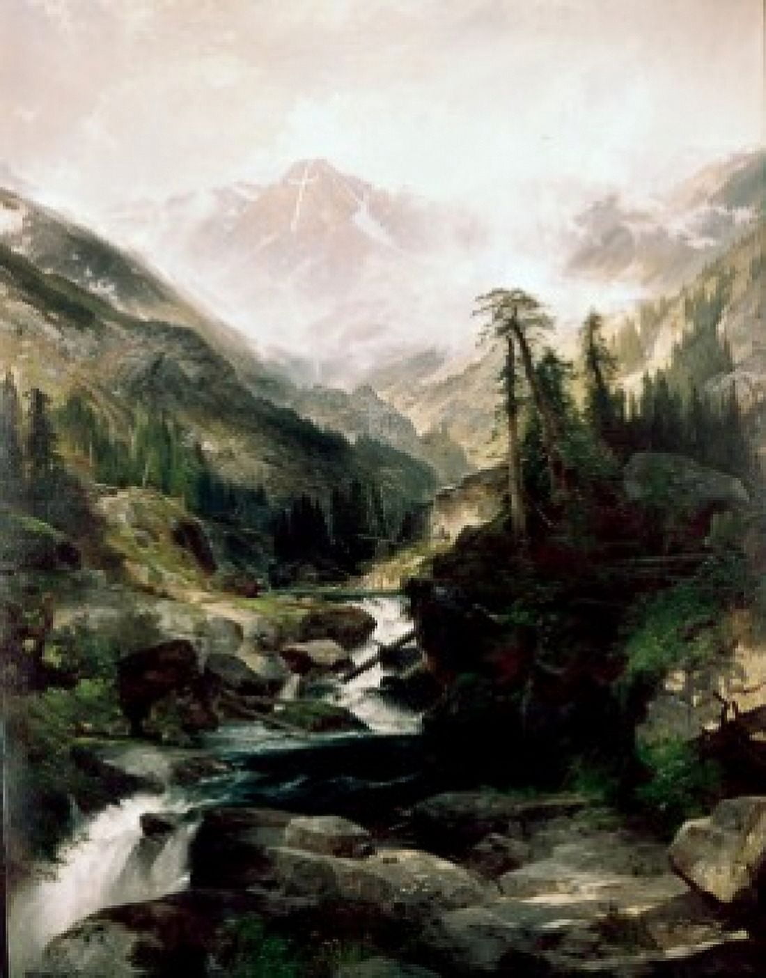 Mountain of The Holy Cross Colorado 1875 Thomas Moran (1837-1926 American) Canvas Art - Thomas Moran (18 x 24)