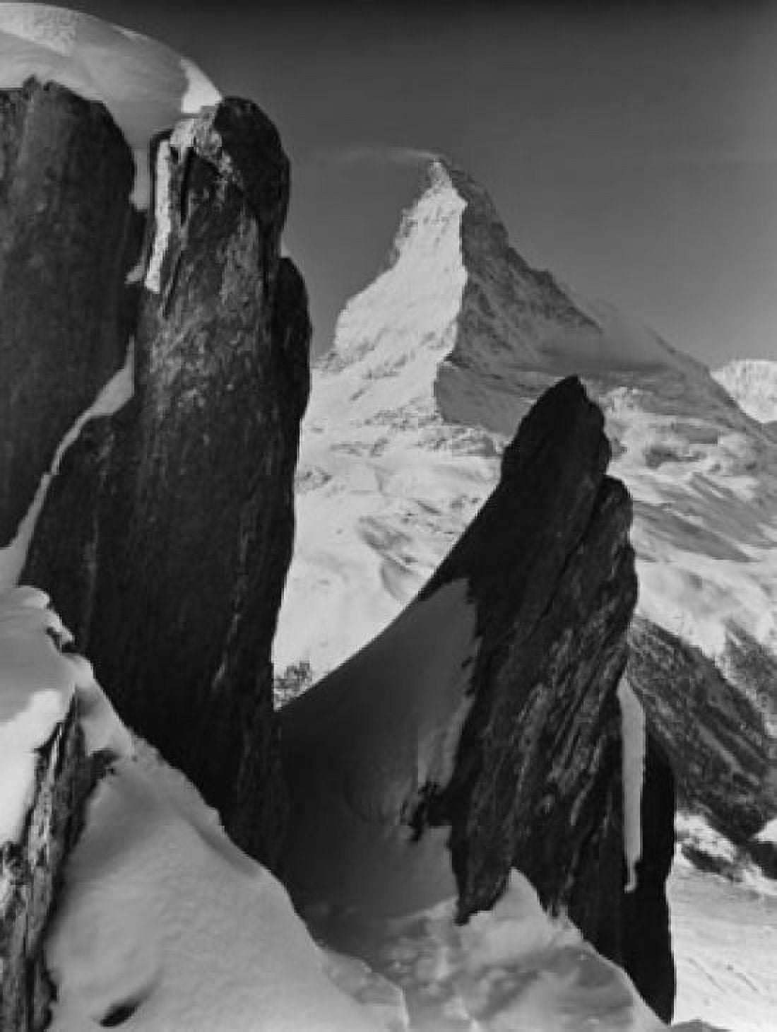 Mountain peak covered with snow Matterhorn Switzerland Canvas Art - (24 x 36)