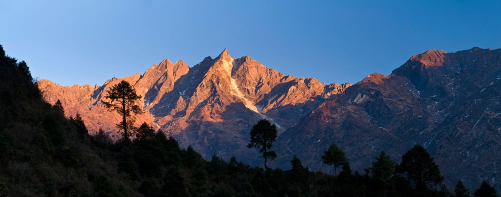 Mountain range Gonglha Peak Solukhumbu Himalayas Nepal Canvas Art - Panoramic Images (36 x 12)