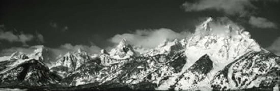 Mountain range Grand Teton National Park Wyoming USA Canvas Art - Panoramic Images (18 x 6)