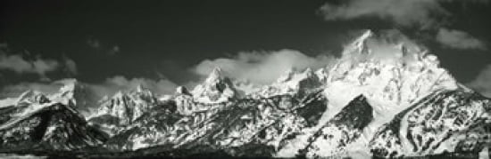 Mountain range Grand Teton National Park Wyoming USA Canvas Art - Panoramic Images (36 x 12)