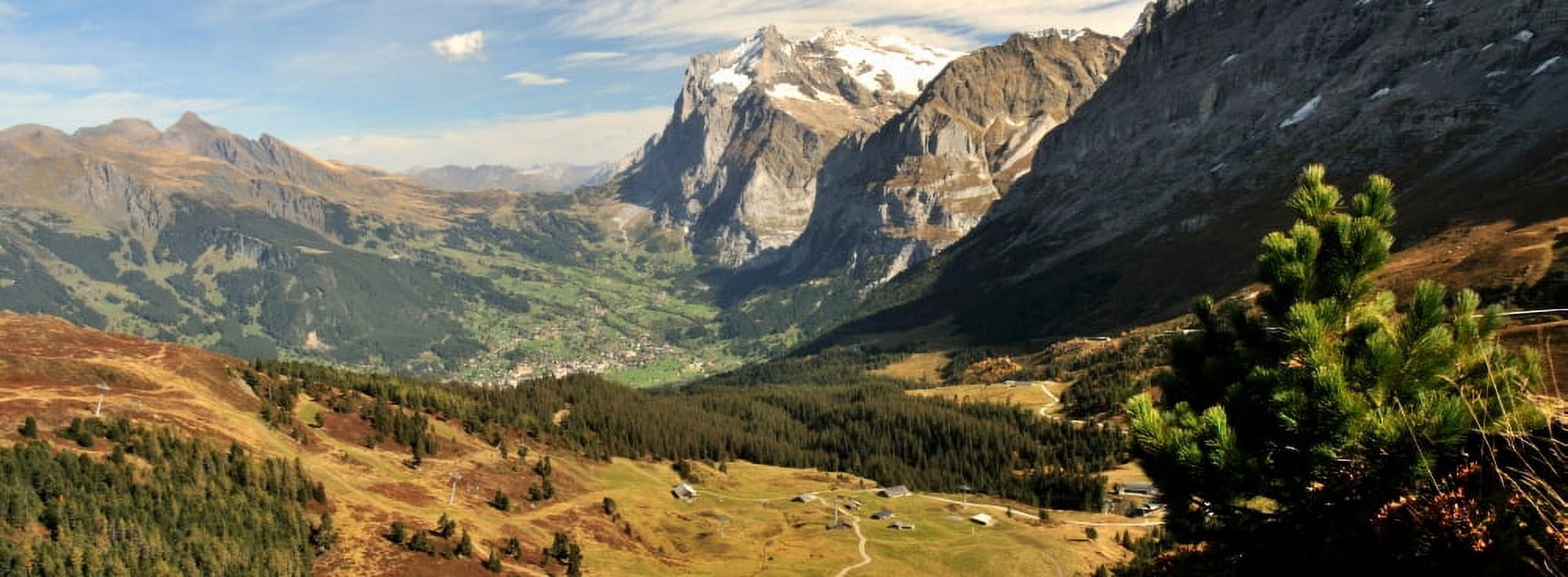 Mountain range Grindelwald Kleine Scheidegg Bernese Oberland Bern Switzerland Canvas Art - Panoramic Images (36 x 12)