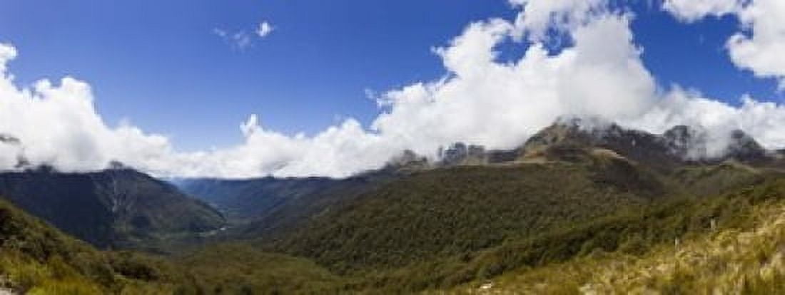 Mountain range Key Summit Fiordland National Park South Island New Zealand Canvas Art - Panoramic Images (15 x 6)