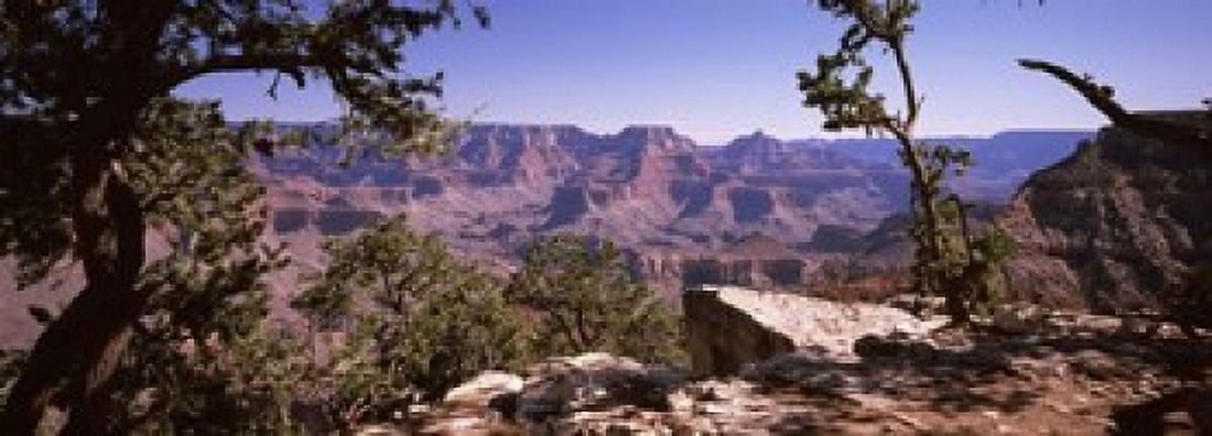 Mountain range Mather Point South Rim Grand Canyon National Park Arizona USA Canvas Art - Panoramic Images (18 x 7)