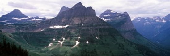 Mountain range US Glacier National Park Montana USA Canvas Art - Panoramic Images (36 x 12)