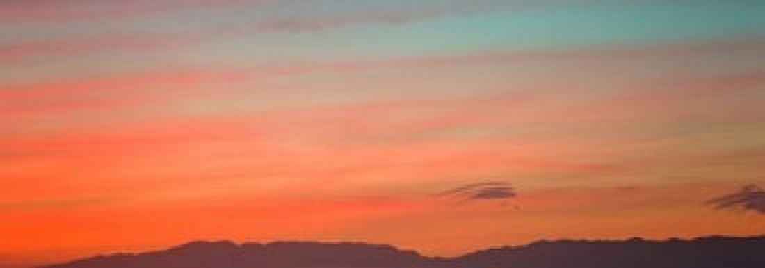 Mountain range at dusk Santa Monica Mountains Los Angeles County California USA Canvas Art - Panoramic Images (18 x 7)