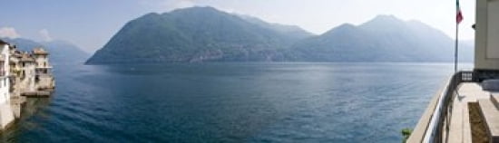 Mountain range at the lakeside Lake Como Como Lombardy Italy Canvas Art - Panoramic Images (40 x 12)