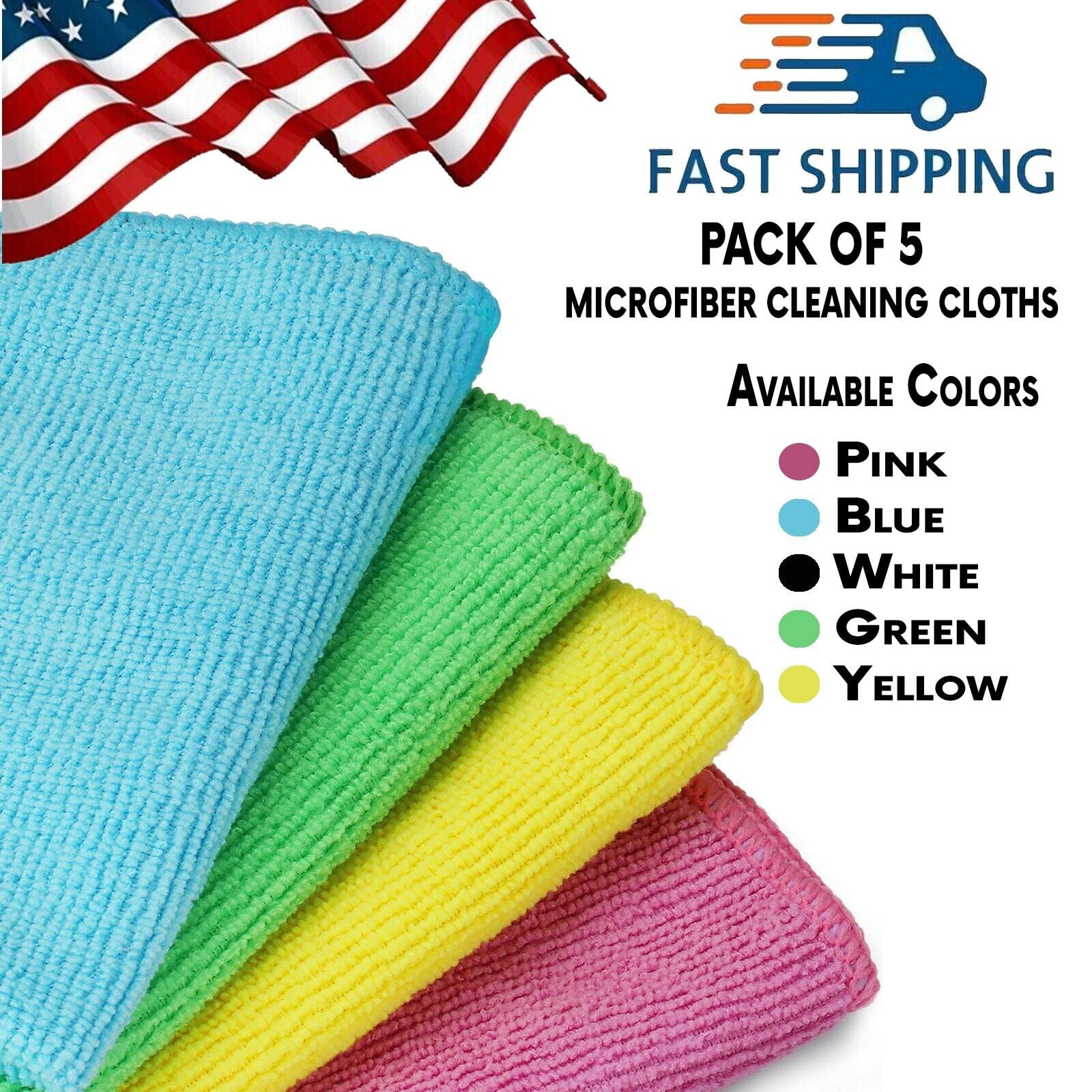 MountainAir 5 Pcs Multi Color Microfiber Cloth for Household Cleaning