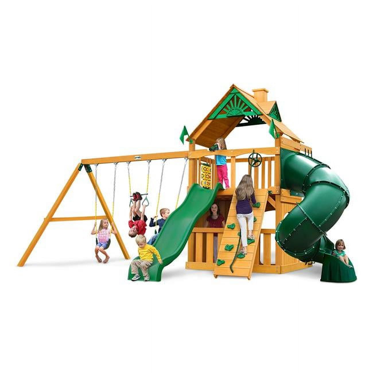 Mountaineer Clubhouse Swing Set with Amber Posts