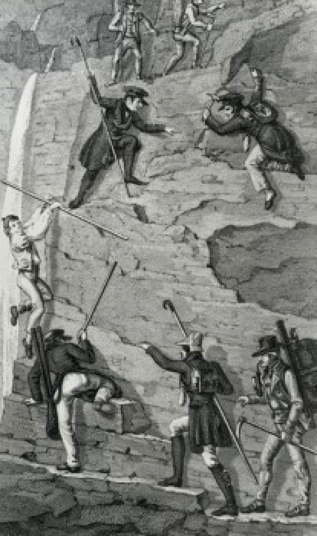 Mountaineering Artist Unknown Canvas Art - (24 x 36)