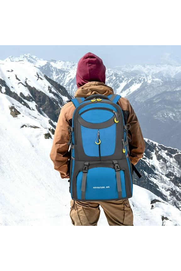Mountaineering Backpack, Large Capacity Waterproof Hiking Bag, Multi-Compartment Load Reduction Design, for Outdoor Trekking and Travel, Enthusiasts