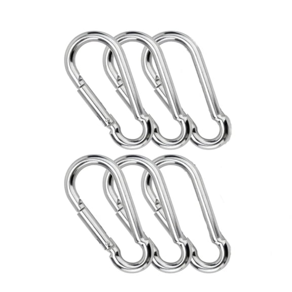 ZHjnG Stainless Steel Spring Carabiner Hook, Heavy Duty Clasp for Hammocks & Swings, M10 4 Inch, 6 Pieces