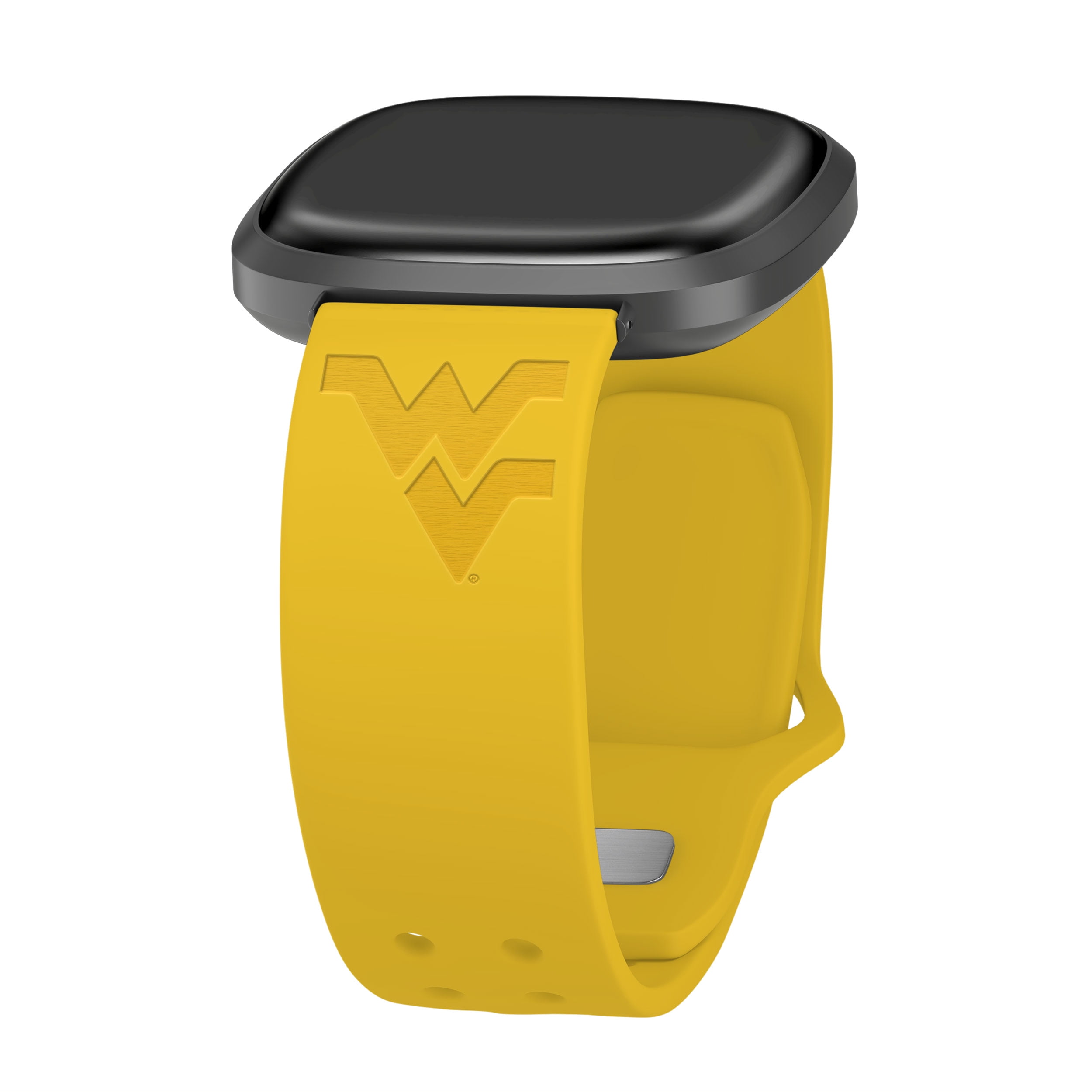 Mountaineers Engraved Silicone Unisex Watch Band for Fitbit Versa 3 and Sense (Yellow) by Affinity Bands
