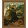 thumbnail image 1 of Mountainous landscape with traveller 24x20 Gold Ornate Wood Framed Canvas Art by Esaias van de Velde, 1 of 2