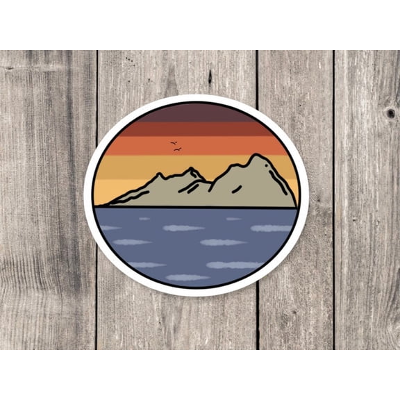 Mountains Adventure Nature Lover Camping Sunset Sticker