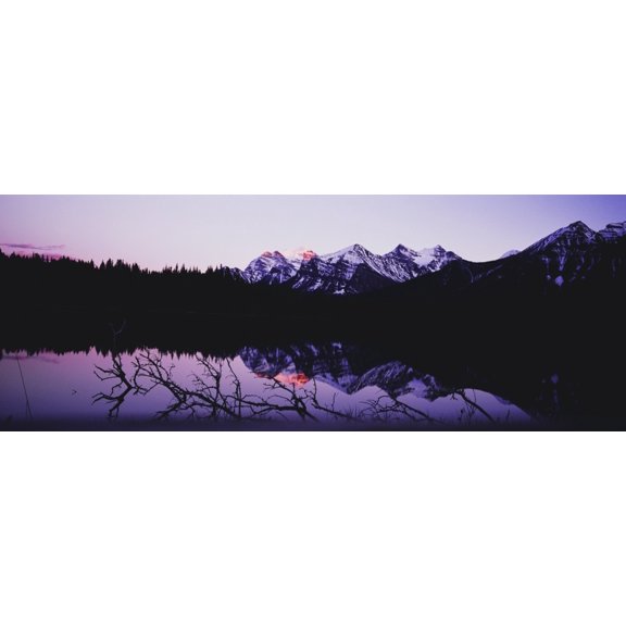 Mountains And Lake At Icefields Parkway Canvas Art - Chris Parker Design Pics (23 x 8)