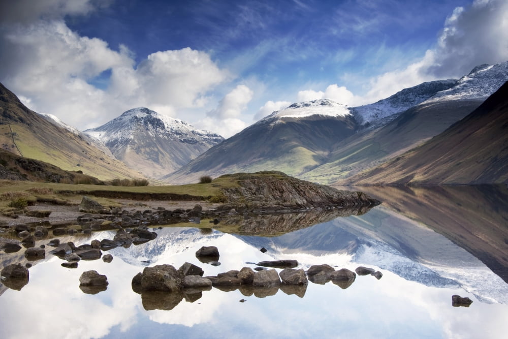 Mountains And Lake Lake District Cumbria England Canvas Art - John Short Design Pics (17 x 11)