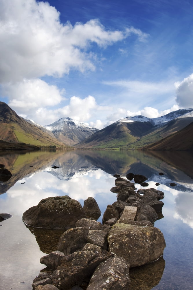 Mountains And Lake Lake District Cumbria England Canvas Art - John Short Design Pics (22 x 34)