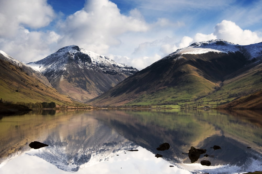 Mountains And Lake Lake District Cumbria England Canvas Art - John Short Design Pics (34 x 22)