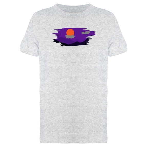 Mountains And Orange Moon Night Tee Men's -Image by Shutterstock