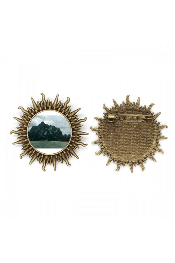 Mountains And Rivers Photography Metall Sonne Brosche Haken Pin
