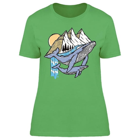Mountains And Whales T-Shirt Women -Image by Shutterstock, Female Small