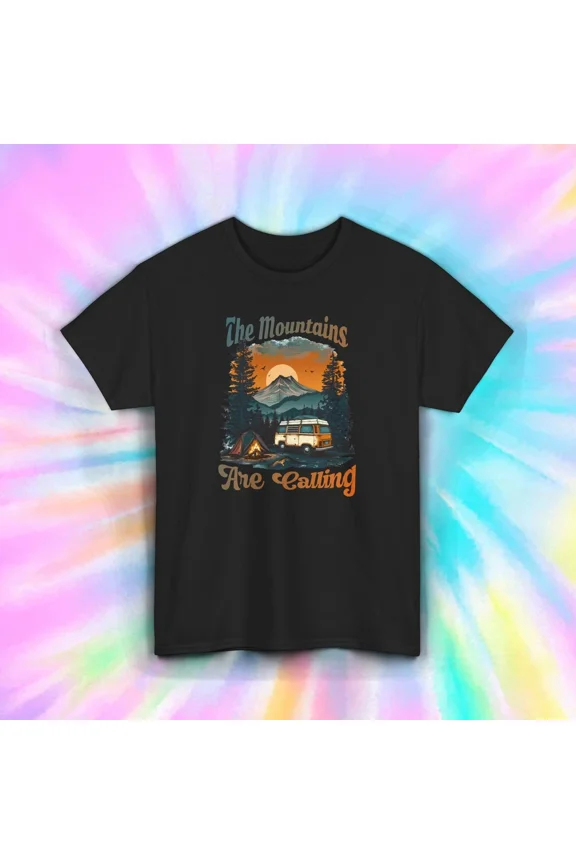 Mountains Are Call Shirt Camp Van Sunset Outdoor Hike