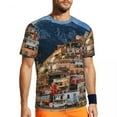 thumbnail image 1 of Mountains Art T-Shirt Male Maximalist Mountain Maze Winter Blue Streetwear Gym T-Shirts Su, 1 of 5