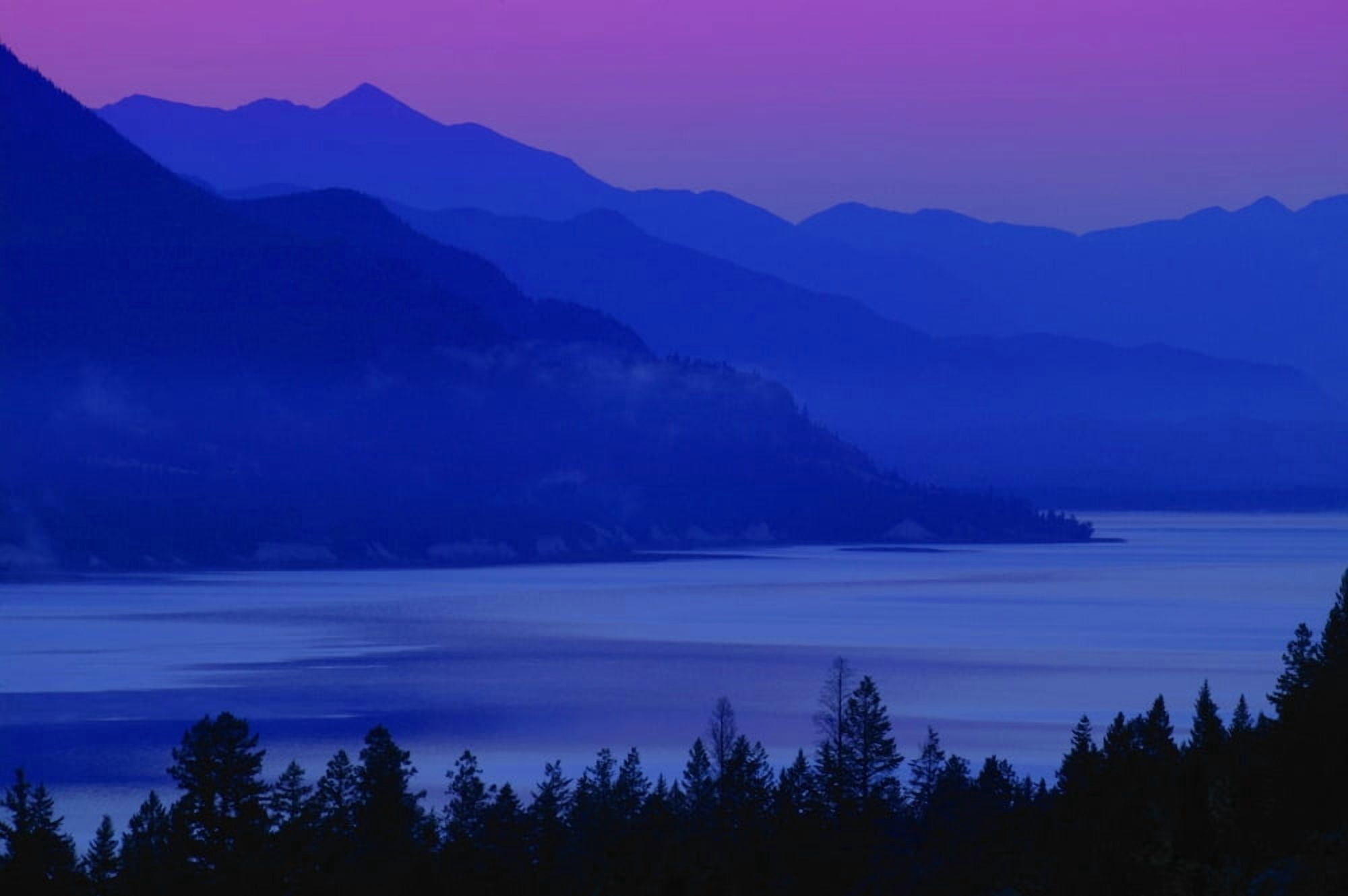 Mountains At Sunset British Columbia Canada Canvas Art - Don Hammond Design Pics (17 x 11)