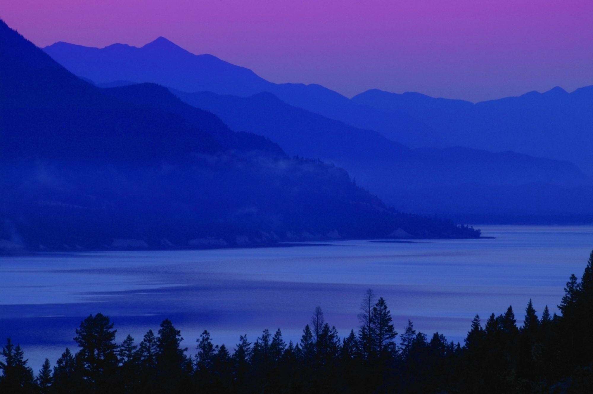 Mountains At Sunset British Columbia Canada Canvas Art - Don Hammond Design Pics (34 x 22)