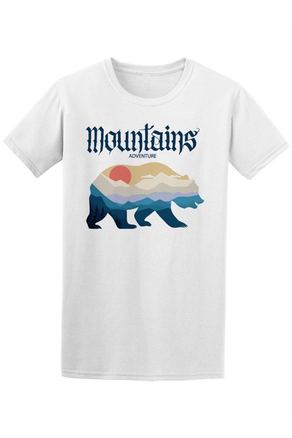 Mountains Bear Silhouette T-Shirt Men -Image by Shutterstock, Male Medium