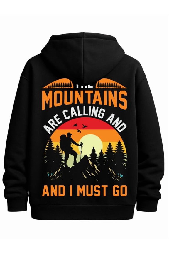 Mountains Calling hoodies & sweatshirt men's funny hoodies black Comfortable for Casual Wear Perfect for Christmas, helloween, birthday comfortable Classic Unisex hoodie